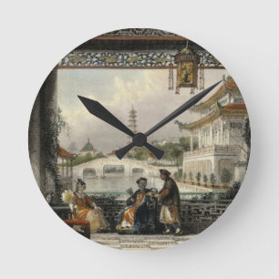 Horloge Ronde Pavillon et jardins d'une mandarine près de Péki