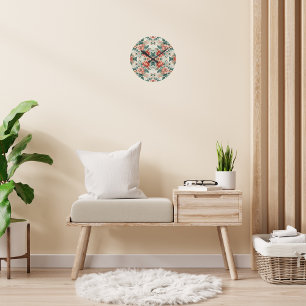 Horloge Ronde Pays Cottage motif floral