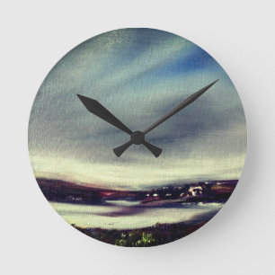 Horloge Ronde Paysage Abstrait