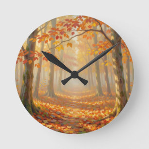 Horloge Ronde Paysage artistique de chemin forestier automnal
