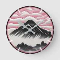 Paysage artistique japonais de montagne vintage
