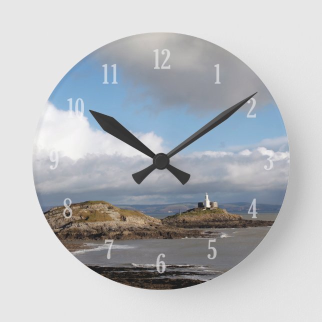 Horloge Ronde Paysage côtier et phare (Recto)