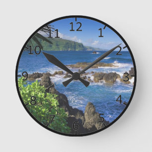 Horloge Ronde Paysage de plage d'Hawaï