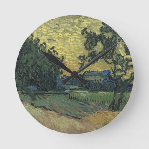 Horloge Ronde Paysage de Van Gogh à Twilight