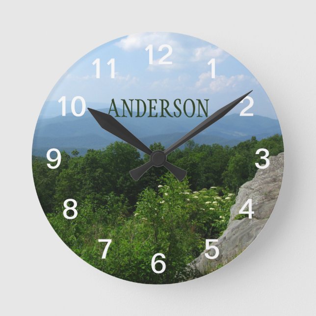 Horloge Ronde Paysage des montagnes personnalisées (Recto)