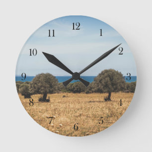 Horloge Ronde paysage marin italien
