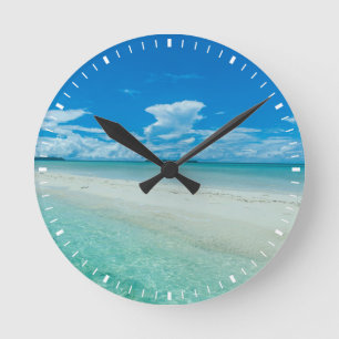 Horloge Ronde Paysage marin tropical bleu, Palaos