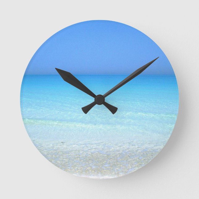 Horloge Ronde Paysage marin turquoise (Recto)