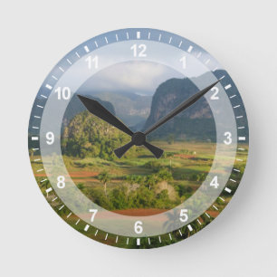 Horloge Ronde Paysage panoramique de vallée, Cuba