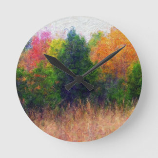 Horloge Ronde Paysage peinture pourcentage gratuit | Zazzle_Grow