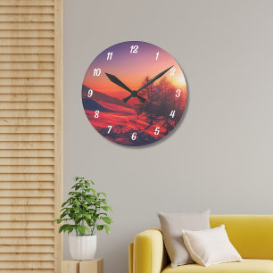 Horloge Ronde Paysage personnalisé