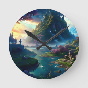 Horloge Ronde Paysage pittoresque Quatre