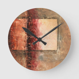 Horloge Ronde Paysage rouge Abstrait