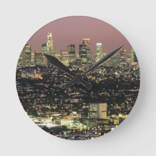 Horloge Ronde Paysage urbain de Los Angeles la nuit