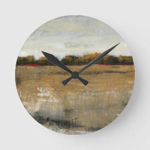 Horloge Ronde Paysage vert luxuriant de campagne