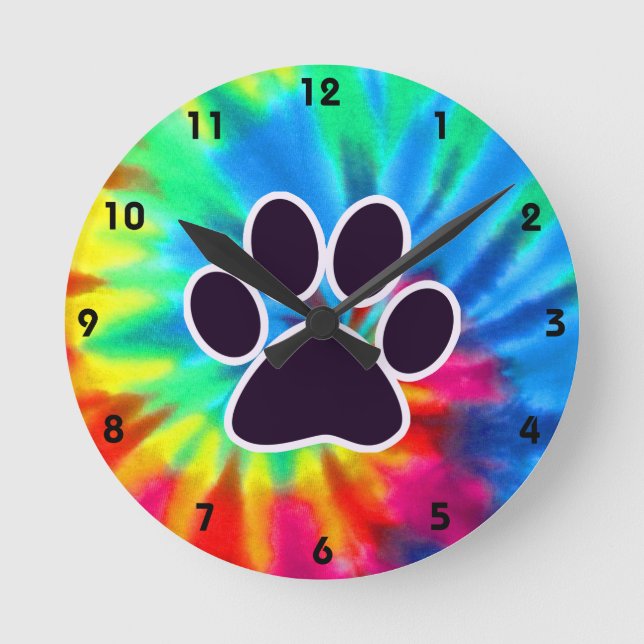 Horloge Ronde Peace, love, dog; pavprint (Recto)