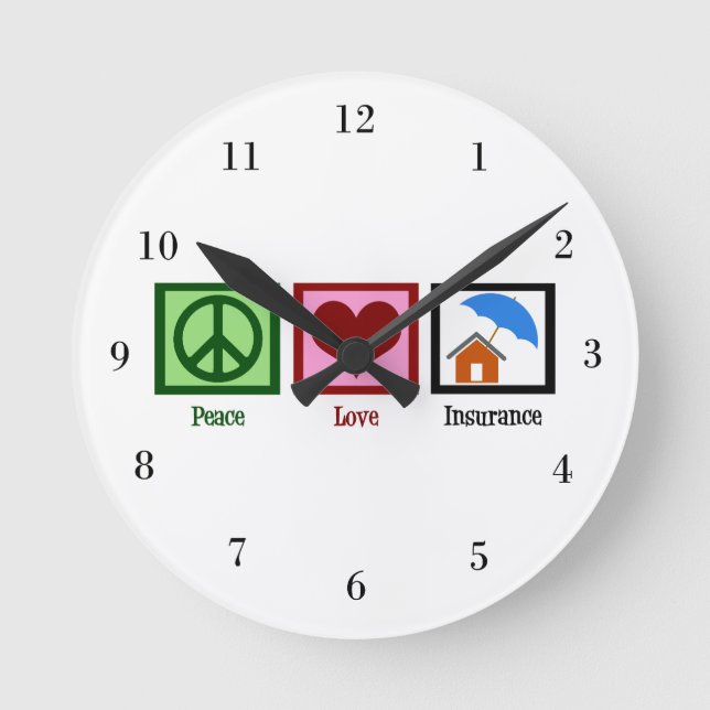 Horloge Ronde Peace Love Insurance (Recto)