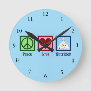 Horloge Ronde Peace Love Nutrition