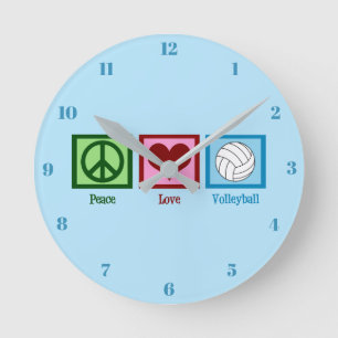 Horloge Ronde Peace Love Volley