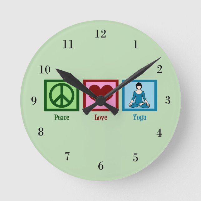 Horloge Ronde Peace Love Yoga (Recto)
