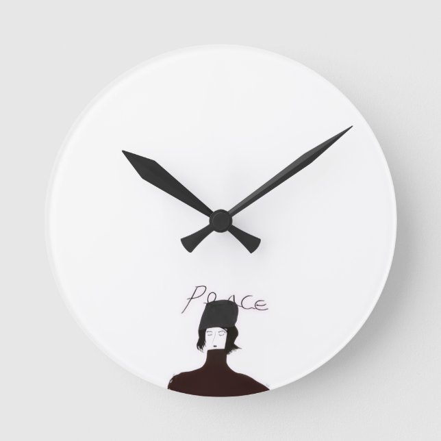 Horloge Ronde Peace Minimal Art Wall Clock (Recto)