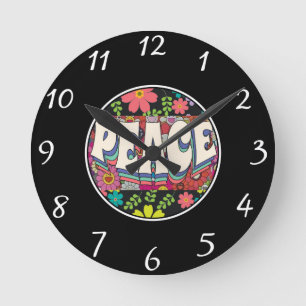 Horloge Ronde Peace Wall Clock