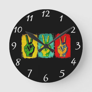 Horloge Ronde Peace Wall Clock