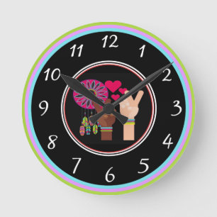 Horloge Ronde Peace Wall Clock
