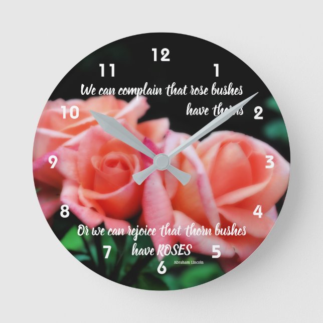 Horloge Ronde Peach Roses Attitude Ratio d'inspiration (Recto)
