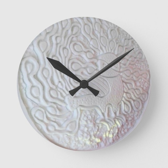 Horloge Ronde Peacock Snow Sculpture, Hôtel de glace, Québec (Recto)