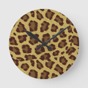 Horloge Ronde Peau léopard