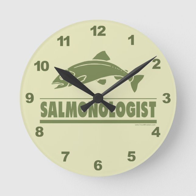 Horloge Ronde Pêche à la mouche saumon (Recto)