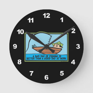 Horloge Ronde Pêche amusante