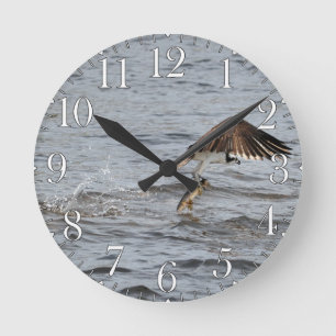 Horloge Ronde Pêche Balbuzard pêcheur et pêche 3 Photo de la fau