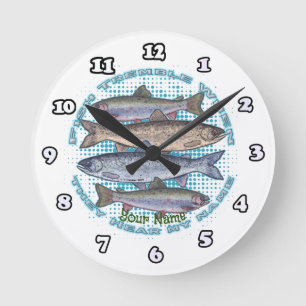Horloge Ronde Pêche Fish Tremble