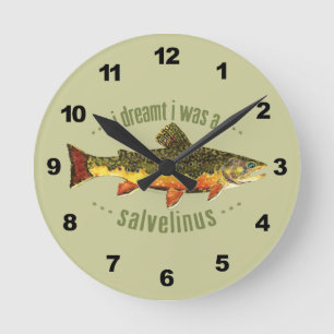 Horloge Ronde Pêche humoristique à la truite