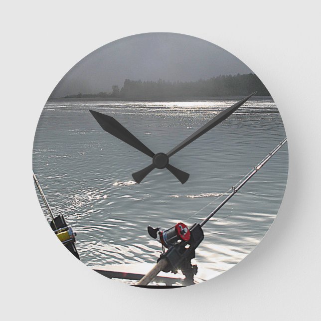 Horloge Ronde Pêche terminée Pas De Travail Aujourd'Hui (Recto)