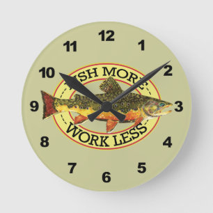 Horloge Ronde Pêcheur de mouches à truites de Brook