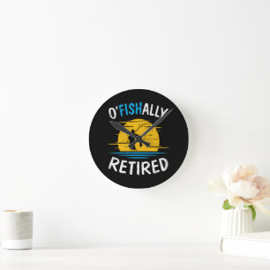 Horloge Ronde Pêcheur de poissons de pêche à la retraite de mani