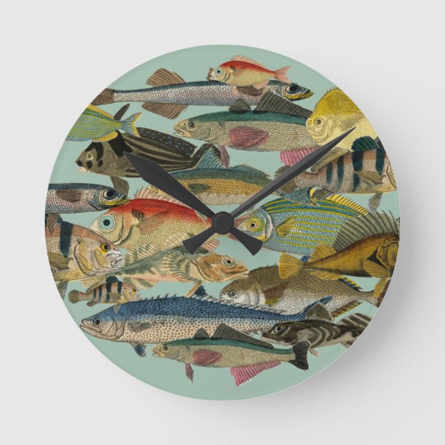 Horloge Ronde Pêcheur Pêcheur En Mer Profonde Pêche Exotique Tro (Recto)