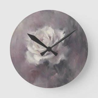 Horloge Ronde "Peinture à l'huile de rose unique"