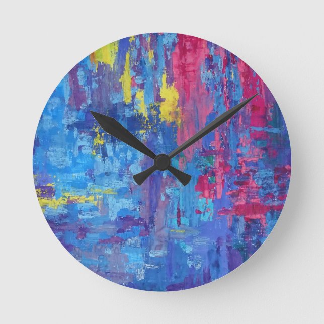 Horloge Ronde Peinture Abstraite (Recto)