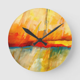Horloge Ronde Peinture Abstraite moderne