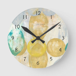 Horloge Ronde Peinture abstraite moderne sur le papier journal