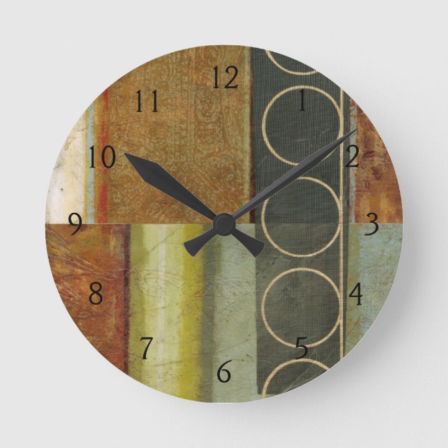 Horloge Ronde Peinture Abstraite multitexturée par Vision Studio (Recto)