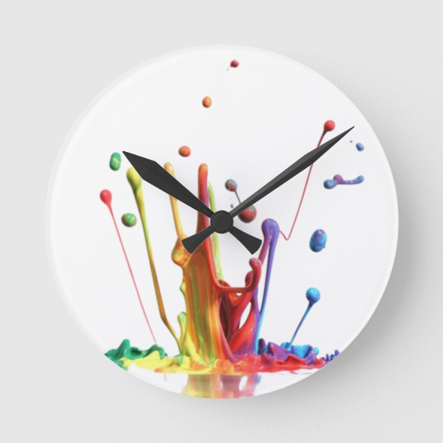 Horloge Ronde Peinture arc-en-ciel (Recto)