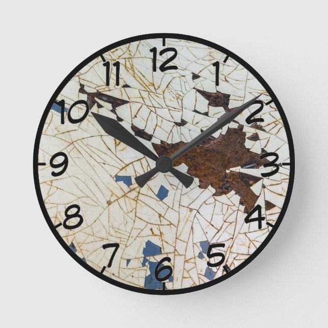 Horloge Ronde Peinture craquelée (Recto)