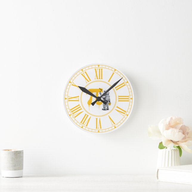 Horloge Ronde Peinture d'astronaute cool Symbole Pi Jour de Pi  (Maison)