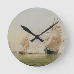 Horloge Ronde Peinture de bateau (huile sur la toile)