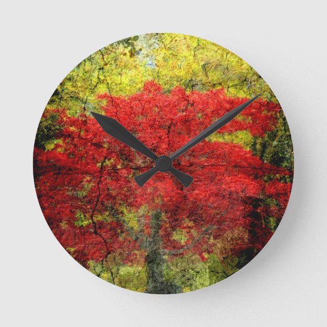 Horloge Ronde Peinture de couleurs abstraites #2 (Recto)
